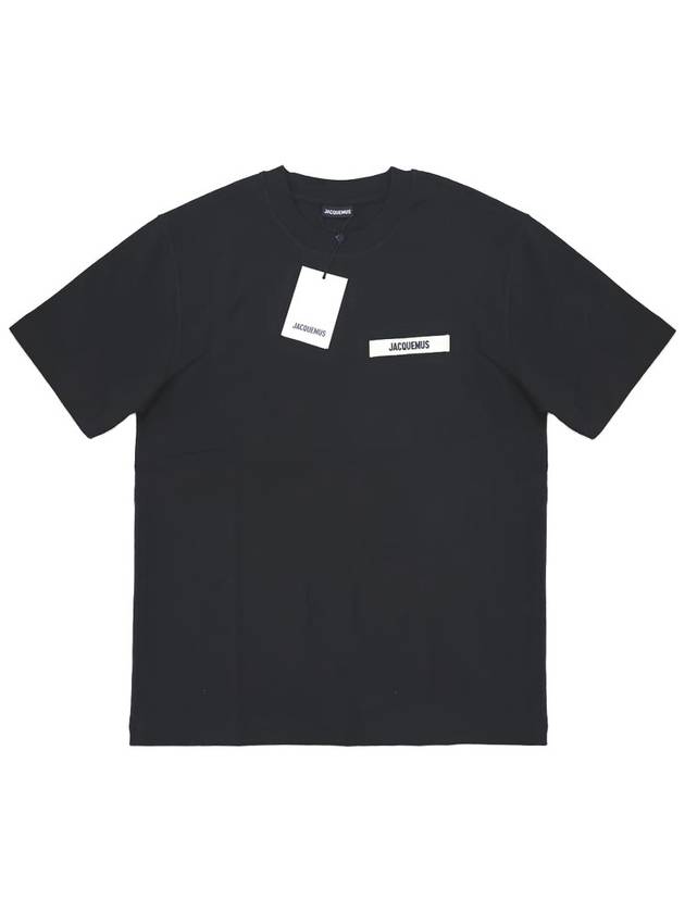 Le Gros Grain Logo Short Sleeve T-Shirt Black - JACQUEMUS - BALAAN 2