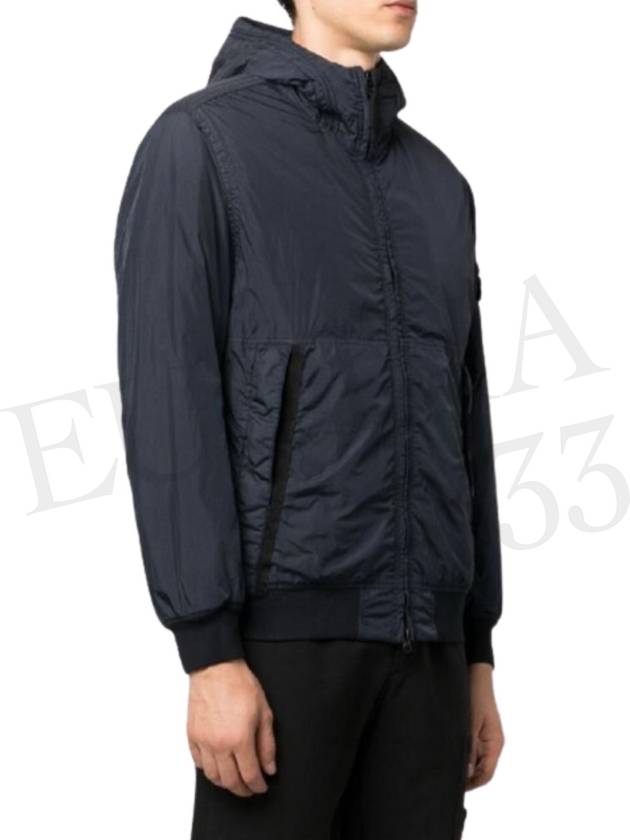 Men's Garment Dyed Crinkle Reps Recycled Nylon Primaloft TC Hooded Jacket Navy - STONE ISLAND - BALAAN 4