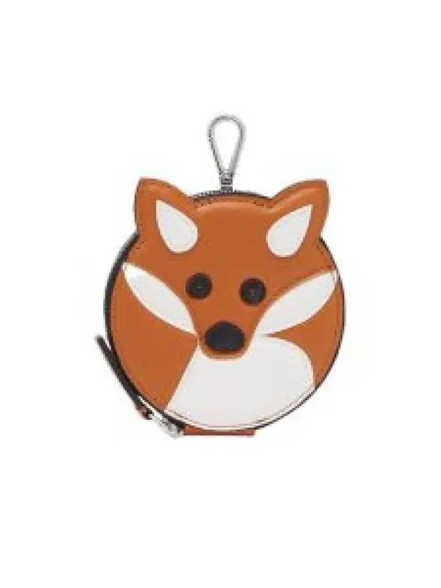 Fox Head Leather Key Holder Brown - MAISON KITSUNE - BALAAN 2