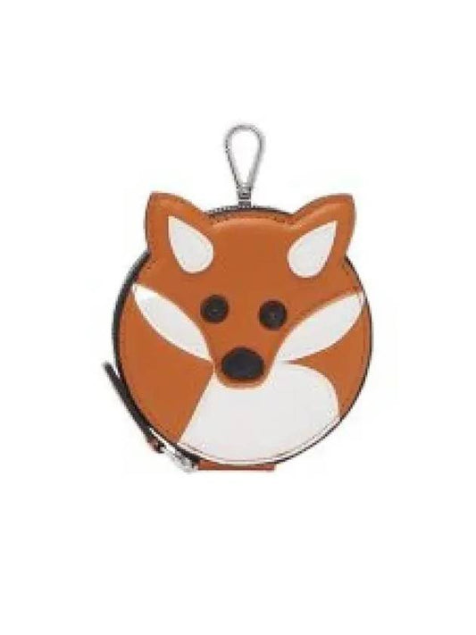 Fox Head Leather Key Holder Brown - MAISON KITSUNE - BALAAN 2