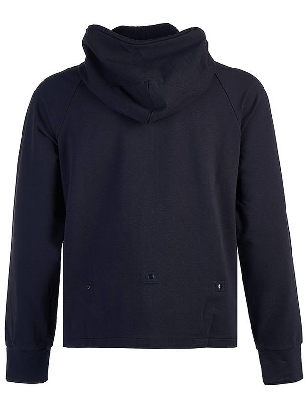 Metropolis Series Stretch Fleece Mixed Zip Up Hoodie Navy - CP COMPANY - BALAAN 4