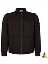 Wappen Patch Cotton Zip Up Jacket Black - STONE ISLAND - BALAAN 2