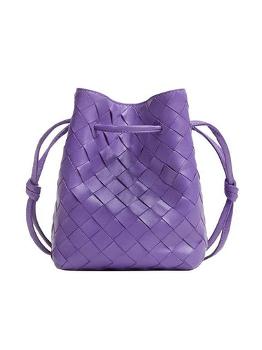 Intrecciato Small Bucket Bag Purple - BOTTEGA VENETA - BALAAN 1