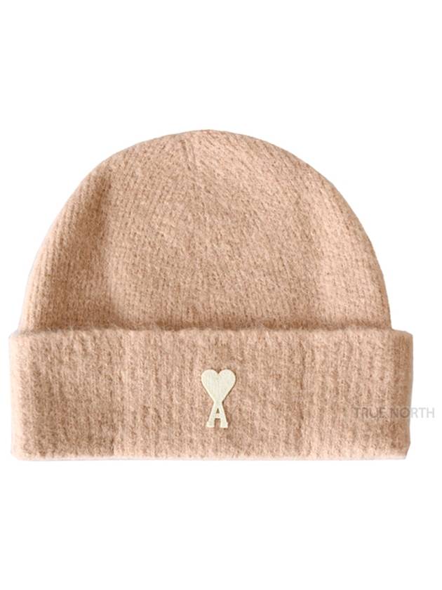 Cloudy Wool Alpaca Hair Knit Beanie Pink - AMI - BALAAN 2