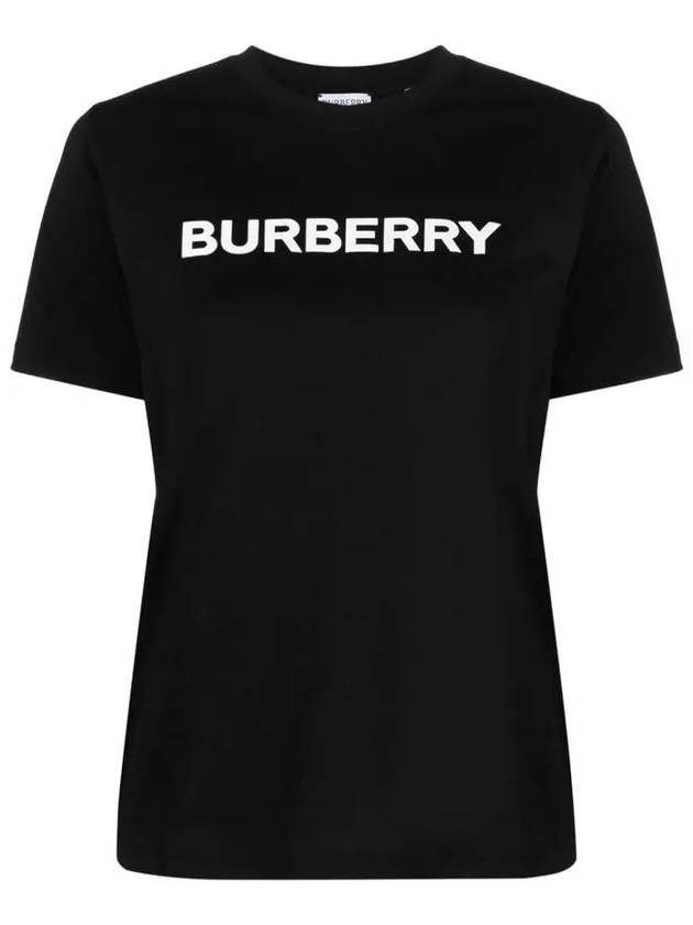 Logo Print Crew Neck Cotton Short Sleeve T-Shirt Black - BURBERRY - BALAAN 3