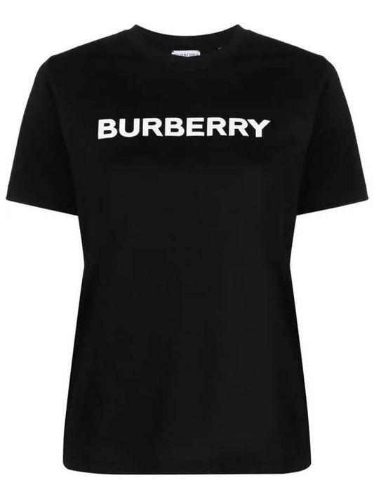 Logo Print Crew Neck Cotton Short Sleeve T-Shirt Black - BURBERRY - BALAAN 2