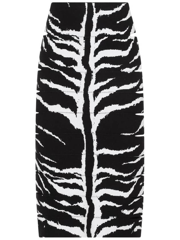 Skirt AA9J21795M842 009 BLANC NOIR - ALAIA - BALAAN 2