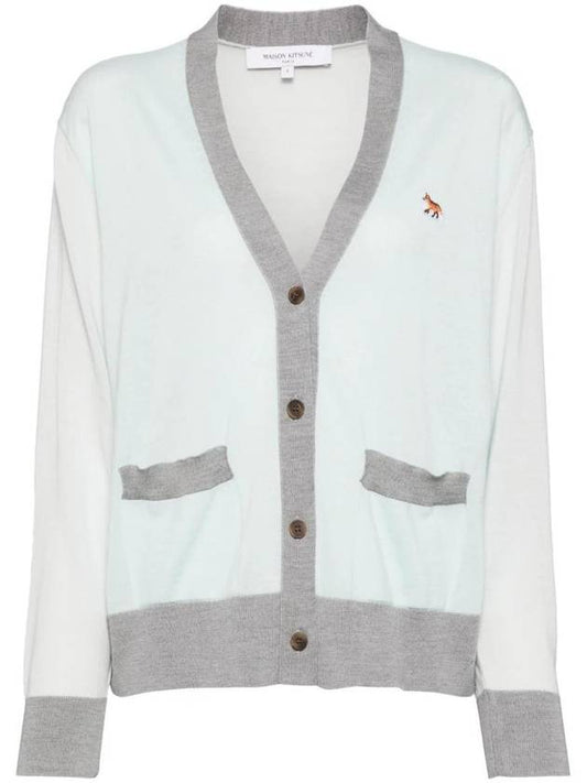 Maison Kitsune Baby Fox Patch Color Block Cardigan MW00505KT1036P305 - MAISON KITSUNE - BALAAN 1