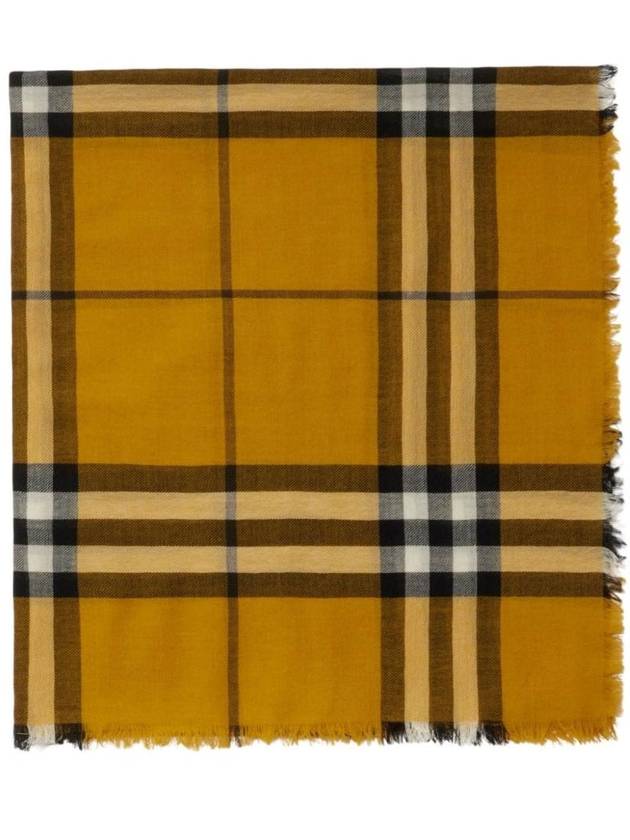 Check Lightweight Wool Scarf Teak - BURBERRY - BALAAN 1