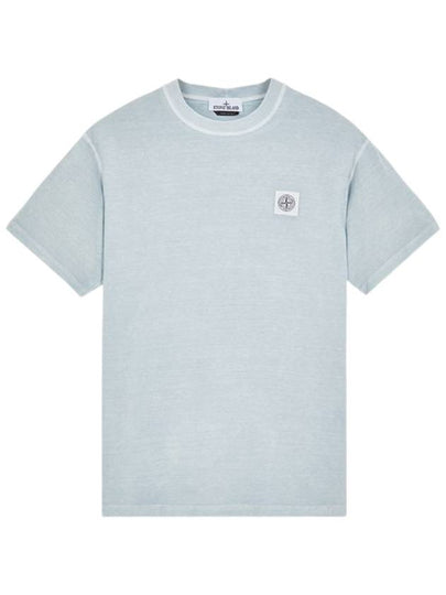 Organic Cotton Short Sleeve T-Shirt Sky Blue - STONE ISLAND - BALAAN 2