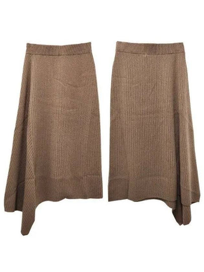 Women's Verna Wool Unbalanced Skirt Camel - MAX MARA - BALAAN 2