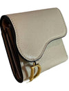 Saddle Lotus Goatskin Half Wallet Sand - DIOR - BALAAN 3