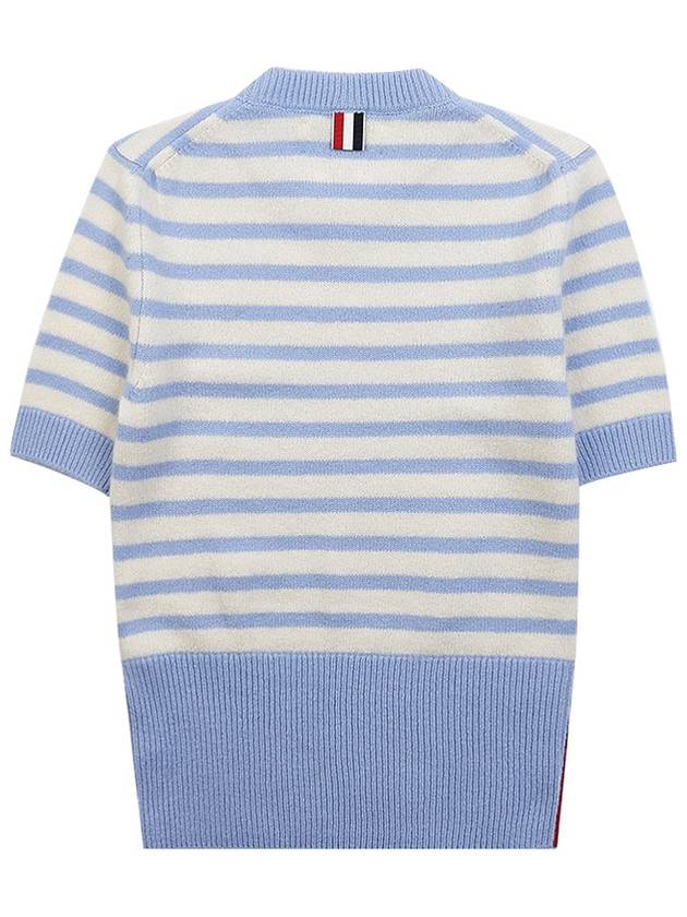 striped jersey stitch short sleeve knit FKA413A Y8007 475 - THOM BROWNE - BALAAN 3