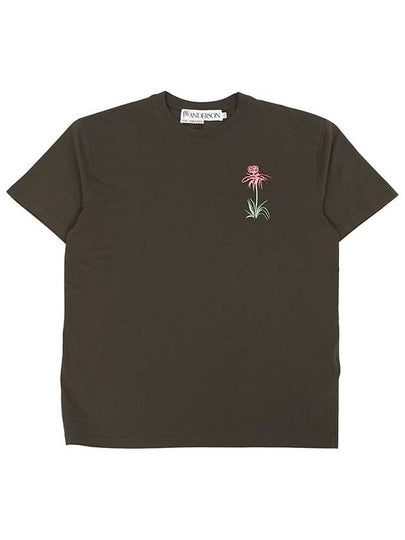 Thistle Embroidery Short Sleeve T-Shirt Charcoal - JW ANDERSON - BALAAN 2