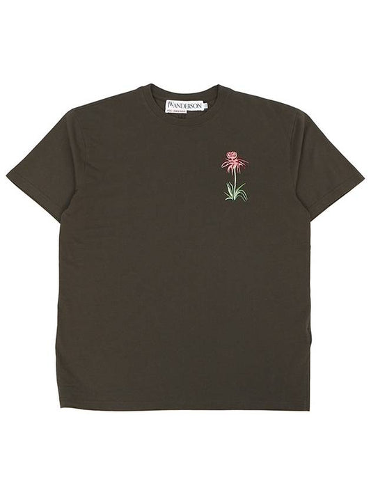 Thistle Embroidery Short Sleeve T-Shirt Charcoal - JW ANDERSON - BALAAN 2