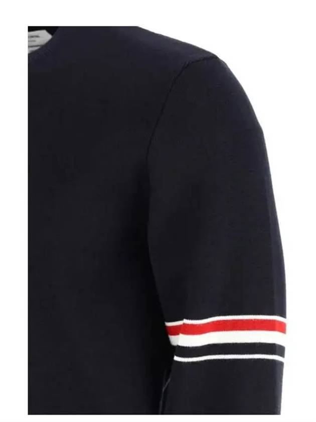 Men's Milan Stitch Armband Crew Neck Knit Top Navy - THOM BROWNE - BALAAN 4