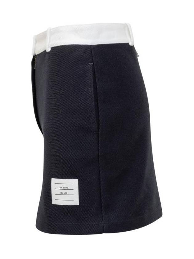 Tech Twill Mini H Line Skirt Navy - THOM BROWNE - BALAAN 4