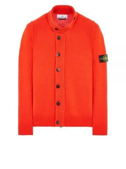 Lambswool Knit Cardigan Lobster Red - STONE ISLAND - BALAAN 2