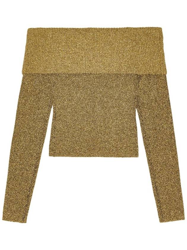 Sparkle Off  Shoulder Blouse Gold - GANNI - BALAAN 2