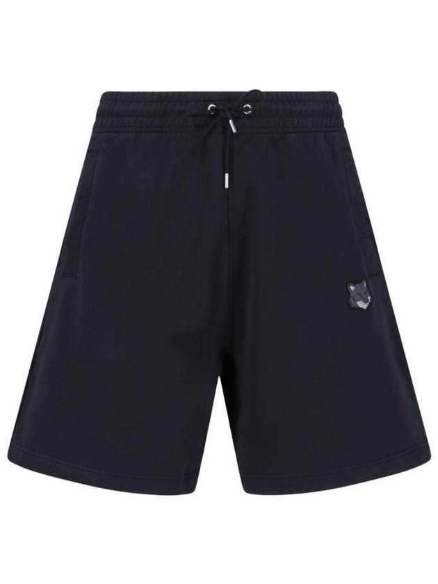 Bold Fox Head Patch Oversized Jog Shorts Black - MAISON KITSUNE - BALAAN 2