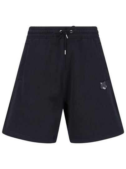 Bold Fox Head Patch Oversized Jog Shorts Black - MAISON KITSUNE - BALAAN 2