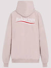 Embroidered Logo Cotton Hoodie Light Pink - BALENCIAGA - BALAAN 3