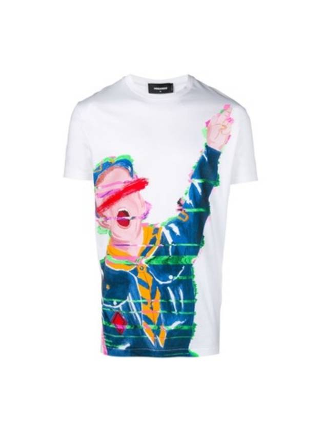 Paint Splatter Short Sleeve T-Shirt White - DSQUARED2 - BALAAN 1