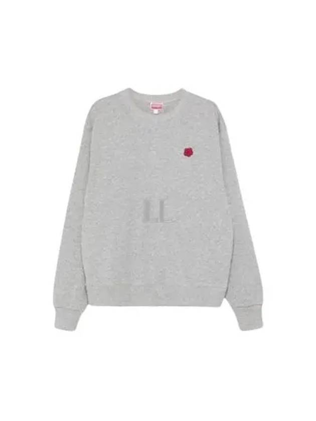 Boke Flower Embroidery Crew Neck Cotton Sweatshirt Grey - KENZO - BALAAN 2