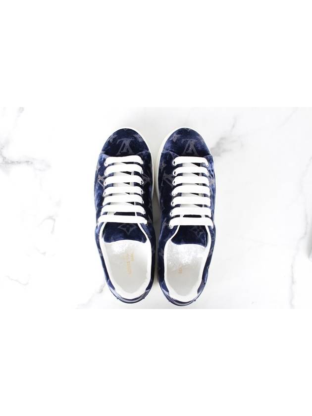 Monogram Velvet Sneakers Navy 35 220 - LOUIS VUITTON - BALAAN 9