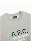 Logo Print Cotton Sweatshirt Heather Grey - A.P.C. - BALAAN 3