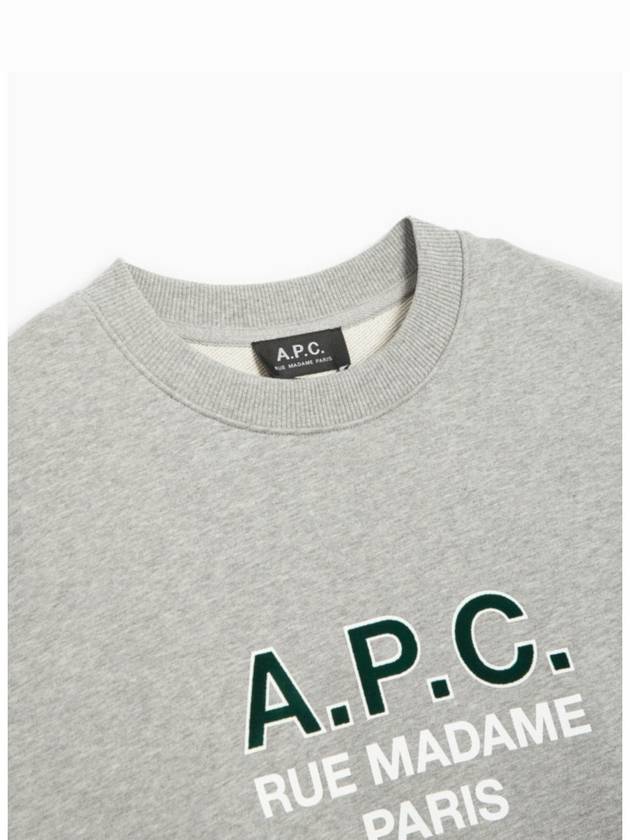 Logo Print Cotton Sweatshirt Heather Grey - A.P.C. - BALAAN 3