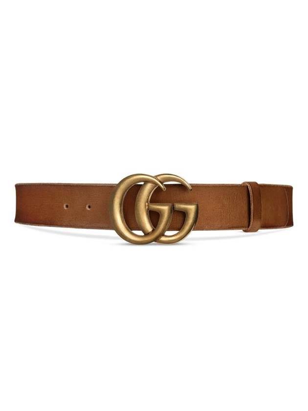 GG Marmont Wide Leather Belt Brown - GUCCI - BALAAN 1