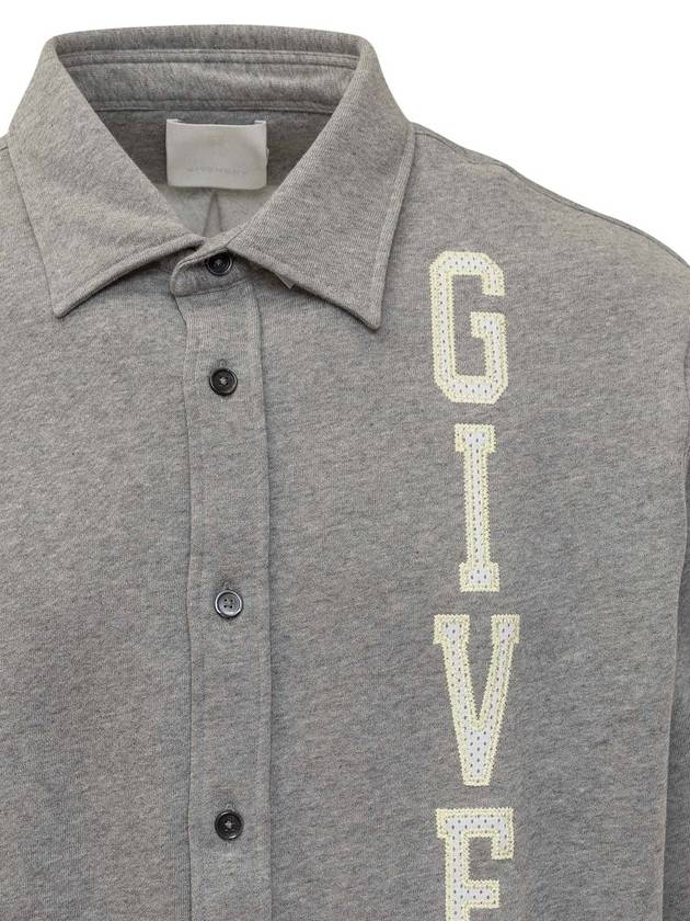 College Cotton Short Sleeve Shirt Grey - GIVENCHY - BALAAN 4