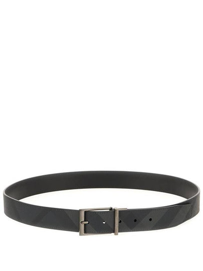 Reversible Checkered Printed Buckle Leather Belt Black - BURBERRY - BALAAN 2