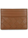 Intrecciato Leather Card Holder Brown - BOTTEGA VENETA - BALAAN 3