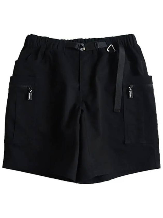 Cotton spandex belted short pants black - OFFGRID - BALAAN 2