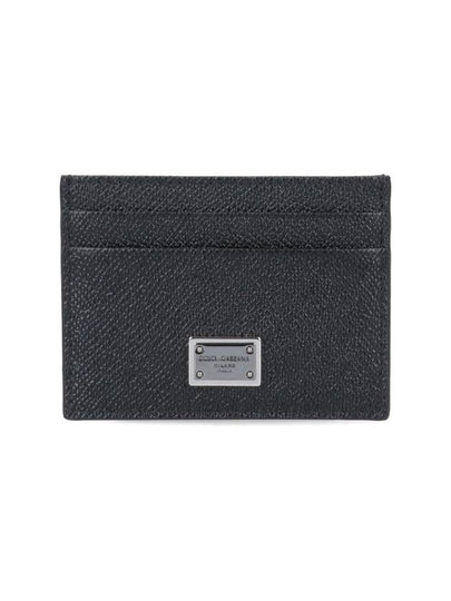 Metal Logo Calfskin Card Wallet Black - DOLCE&GABBANA - BALAAN 2