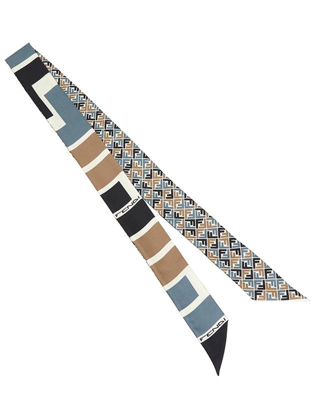 FF Motif Printed Narrow Silk Scarf - FENDI - BALAAN 3