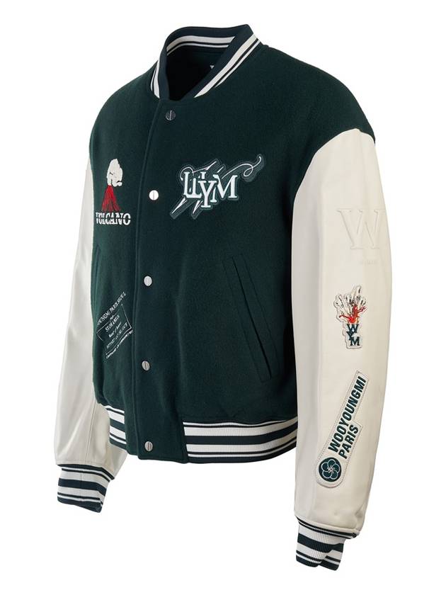 Volcano Varsity Bomber Jacket Green - WOOYOUNGMI - BALAAN 4