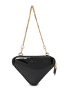 Triangular Patent Leather Mini Pouch Bag Black - PRADA - BALAAN 4