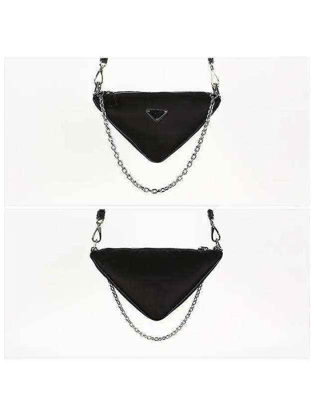 Triangle Logo Re-Nylon Cross Bag Black - PRADA - BALAAN 3