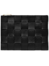 Cassette Intrecciato Medium Clutch Bag Black - BOTTEGA VENETA - BALAAN 2