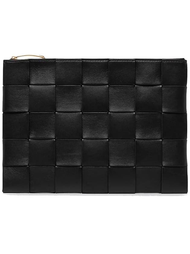 Cassette Intrecciato Medium Clutch Bag Black - BOTTEGA VENETA - BALAAN 2