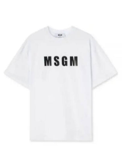 Logo Print Short Sleeve T-shirt White - MSGM - BALAAN 2