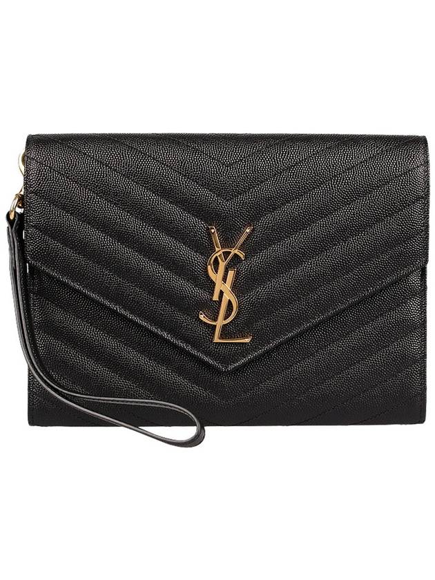 Grain De Poudre Cassandre Clutch Bag Black - SAINT LAURENT - BALAAN 2