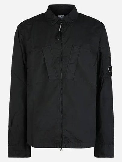 Taylon L Zipped Long Sleeve Shirt Black - CP COMPANY - BALAAN 2