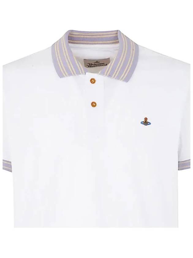 Logo Classic Stripe Polo Shirt White - VIVIENNE WESTWOOD - BALAAN 5