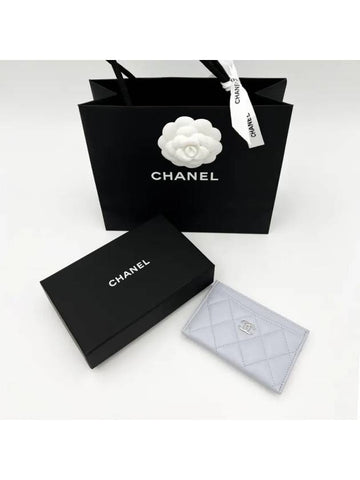 Classic card holder caviar light gray silver AP0213 - CHANEL - BALAAN 1