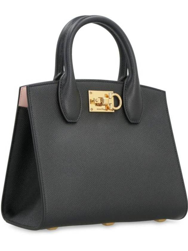 Gancini Studio Box Tote Bag Black Bonbon - SALVATORE FERRAGAMO - BALAAN 3