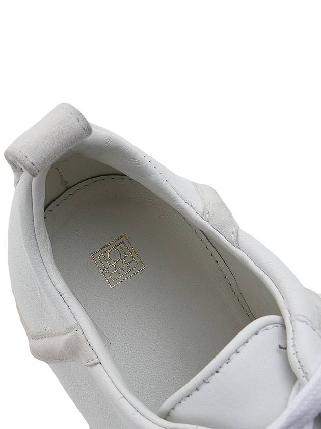 Women's Monogram Embossed Leather Low-Top Sneakers White - TOTEME - BALAAN 8